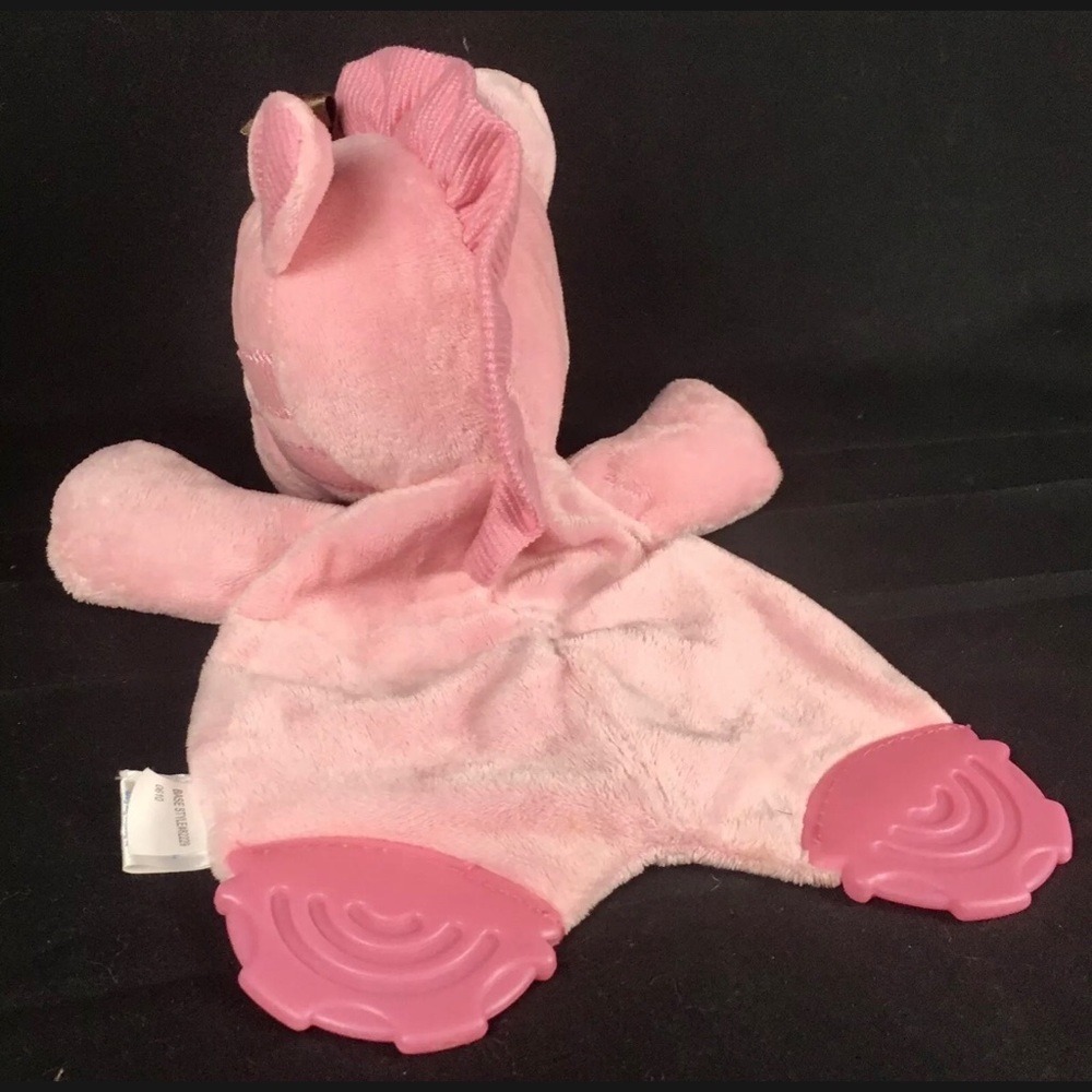 Garanimals Pink Giraffe Lovey 9" Plush Baby Teether Toy Brown Bow - Picture 9 of 12